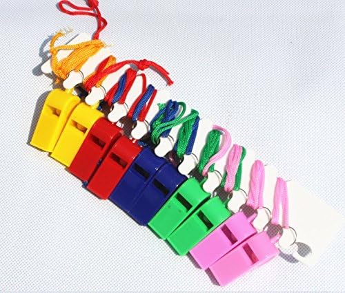 PriMI 5Pcs Colorful Plastic Sports Referee Whistle Children Training Whistle Random Color