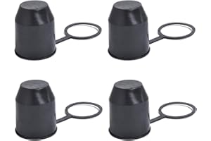 HXSYKJDM Anhängerkupplung Schutzkappe, 4 Stück Anhängerkupplung Abdeckkappe, Schutzkappe Anhängerkupplung mit Sicherungsring für Auto Wohnmobil (Schwarz)