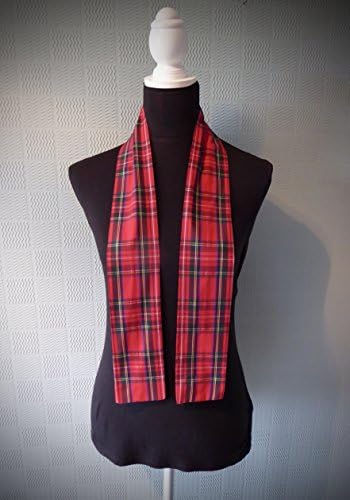 red tartan skinny scarf in Royal Stewart traditional tartan