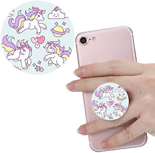 Expanding Stand and Grip for Smart phones and Tablets,pop Multi-function Mounts and Mount cellular phone Holder socket Collapsible White blue unicorn