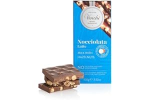 Venchi - Tavoletta di Cioccolato Nocciolato al Latte -70% di Zuccheri, 100g - Senza Glutine