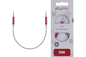 KnitPro Agujas de tejer fijas Zing - Alfileres circulares de 22,5 cm x 5 mm
