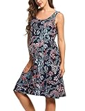 HOTOUCH Damen Umstandskleid Brautkleid Mutterschafts Kleid Umstands Schwangerschafts Kleid Ärmellos Rundhals Sommer Kleid - 4