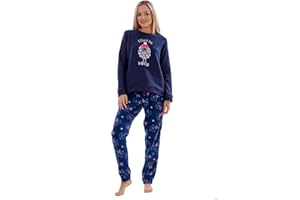 CHICWHISPER Ladies Plush Super Soft Check Pyjamas Warm Teddy Bear Fleece PJ'S