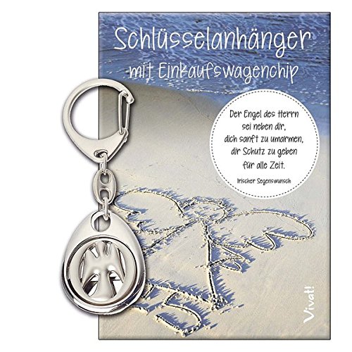 Preisvergleich Produktbild Schlüsselanhänger mit Einkaufswagenchip »Der Engel an deiner Seite«