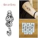 COKOHAPPY 5 Sheets Mamba Death-Eaters Dark Mark Skull Temporary Tattoo for Men Women