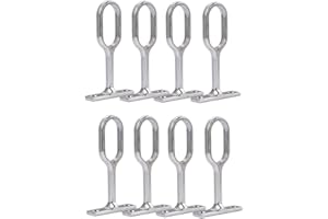 Lokatall Soporte para barra de armario, 8 unidades, de aleación de zinc sólido, ajustable, ovalado, barra superior, soportes de barra de techo para barra de ropa, armario, cortina de armario