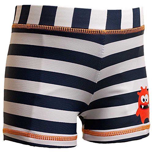 H2O Little Monster Sunsafe UPF40+ Boys and Babies Swim Shorts - Navy Stripe - 6/12 Months