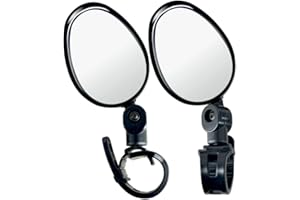 BKRDTY Espejos de Bicicleta 2 Piezas 360 Grados Ajustable Espejo Convexo para Bicicleta HD Gran Angular Retrovisor Manillar Espejos