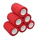 Produktbild 6 Stück Haftbandage Cohesive Bandage Pflasterverband Kohesive Selbsthaftende Bandagen 7,5cm Für Knie, Hand und Füße, Rot