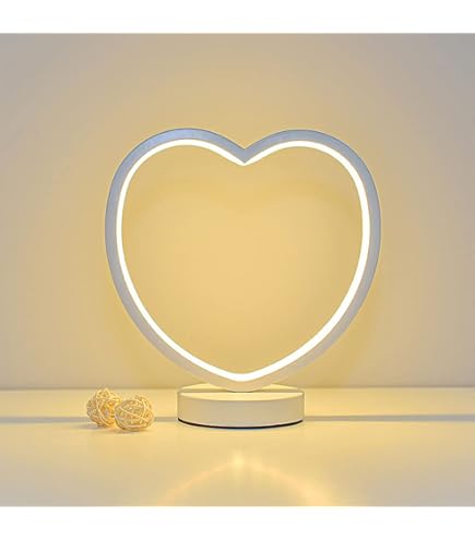 moses. Smile - Lámpara LED decorativa con forma de corazón, funciona con pilas, lámpara de mesa con luz LED, iluminación decorativa para toda la casa, bodas o celebraciones