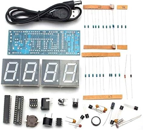 DIY Elektrische Digitale LED Klok ? Maak uw eigen Digitale LED Klok ? Arduino Geschikte DIY Digitale Klok ? Bouwpakket DIY Elektrische Digitale LED Klok ? Gecontroleerde Licht felheid kleur WIT