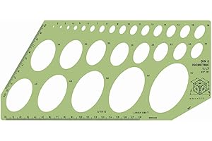 Linex Isometric Ellipse Template 28 Ellipses of 35 Degrees 16 Inch Projection 285x135mm Ref LXG1269T