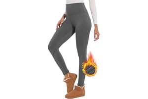 Joligiao Leggins Termicos Mujer Invierno Pantalones con Forro Polar Cintura Alta Leggings Cálidos Elástico Mallas Leggings Mujer Calientes Elásticos Yoga Correr Fitness