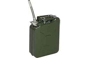 Bidon pour carburant en métal 20L avec bec verseur, bidon étanche carré en métal pour essence avec bec verseur, accessoire d'automobiles