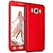 Produktbild Galaxy J5 2016 Hülle,Galaxy J5 2016 Schutzhülle,KunyFond 360 Grad Silikon Schutzhülle [Front + Back Rundum Double Protective],360 Grad Komplettschutz Vorder und Rückseiten Silikon Hülle + Panzerglas Ganzkörper-Koffer Double Side Full Body Vorne Hinten Beidseitiger 360°Schutz TPU Handyhülle Stoßdämpfend Komplette Gehäuse Crystal Clear Dünne Weichem Flexible Silikon Handy Gürtel Tasche Hülle Case Cover Fall-Abdeckung Etui TPU Bumper Schale für Samsung Galaxy J5 2016 J510,Rot