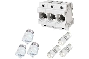 grenda-hammer® | Neozed Sicherungssockel mit Schraubkappen und 3x Schmelzsicherungen (D02-3x63 Ampère (kupfer))
