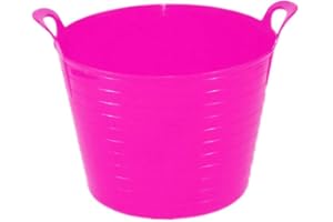 My Home Essentials® 15 Litre Small Flexi Tub Garden Home Flexible Colour Rubber Storage Container Bucket Flex Tub (Pink)