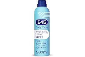 E45 Hydrating Lotion Spray 200ml Normal to Dry Skin - Fast Absorbing Moisturiser for Soft Skin and Lasting Hydration - Daily Lotion for Dry Sensitive Skin – Suitable for Eczema Prone Skin