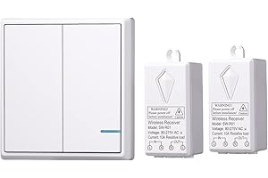 MENGSHEN Bezprzewodowy Zestaw Przelaczników Oswietlenia 1 Podwójny Przelacznik z 2 Odbiornikami