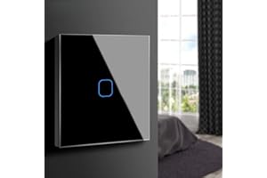 Aimengte Interruptor táctil inteligente LED capacitivo, resistente al rayado A prueba de arañazos Templado Interruptor de luz de pared de vidrio 220V 1/2/3 Cuadrante con luz indicadora