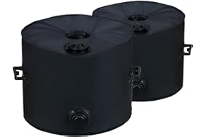RELEDESA 2PCS Bolsa de Peso para Sombrilla Agua de llenado hasta 45 kg, Base Peso Sombrilla poliéster 1000D con 2 Asas duraderas, diámetro 8 cm para Tienda de campaña, compensación, voladizo (Negro)