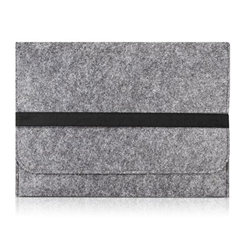 kwmobile Laptoptasche Filz Sleeve für 12,5" 13" 13,3" Laptop / Ultrabook - Notebook Tasche Schutzhülle Laptop Case Hülle in Grau mit Innentaschen Innenmaße: ca. 34,5 x 26 cm