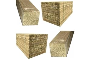 PREMIER GARDEN SUPPLIES Pressure-Treated Square wooden post Gate or Fence posts garden timber wood 2.4m x 100mm x 100mm, Timber Fencing Post 4" x 4" fence posts, 8ft (240cm) Wooden Post