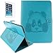 Produktbild Apple iPad Air 2/ipad 6 Smart Case Hülle mit Panzerglas,ISENPENK Original Flip Bookstyle samrt cover Wasserdicht Shockproof Anti Slip Protection Stoßfest Leather Case mit Standfunktion,3D Panda Muster Pattern Wallet Case mit Intern Karte Schlitz,Outdoor Stoßdämpfend Smart Case Sleep/Wake Funktion Luxus Wallet Tasche Schutzhülle Leathertasche für Apple iPad Air 2/ipad 6 9.7Zoll[blau]+Panzerglas/Schutzfoile/Scutzglas