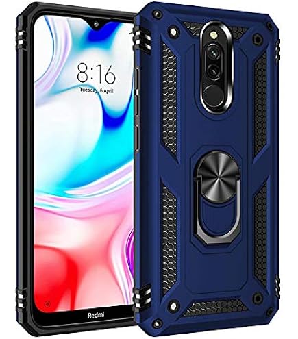 COPHONE Custodia In Carbonio Per Xiaomi Redmi 8A, Silicone Morbido Antiscivolo, Antiurto, Nero - 3
