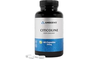 Citicolina CDP Colina 500 mg – 60 cápsulas – Alta dosis para la memoria, concentración y apoyo mental – Sin aditivos no deseados – 2 meses de stock | Ambervit