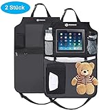 【Multifunktion-Rücksitztasche】 Auf beiden Seiten gibt es Netzbeutel, die für Getränke, Wasserflasche, Powerbank usw. geeignet sind. Die 2 Plastikhaken unten können zum Aufhängen von Regenschirmen, Tissue-Boxen und Müllsäcken verwendet werden. Die große Reißverschlusstasche bietet ausreichenden Platz für Zeitschriften, Decken, Spielzeuge und andere große Gegenstände.