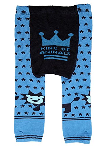 Instylewear Boy Girl Baby Unisex Kids Toddler Cotton Blend Tights Leggings Pants Trousers King Lion Blue 1-2 years