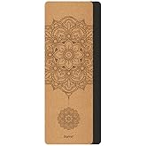 Gymo Pro Series Aligned 5mm Natural Mushroom Cork Yoga Mat Pilates Cushion Mandala
