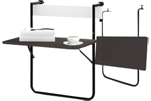 Avilia Fällbart bord för balkong och terrass med metallram, stålhylla, justerbart och platsbesparande - hopfällbart räckebord