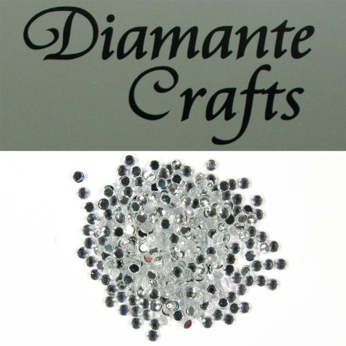 300 x 2mm Clear Round Diamante Loose Flat Back Rhinestone Gems - created exclusively for Diamante Crafts