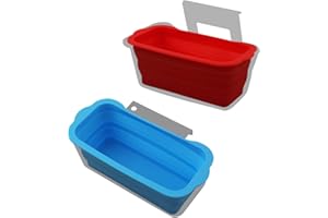 SAVITA 2 Uds Revestimiento de Bandeja Recoge Grasa Barbacoa de Silicona, Plegable Revestimiento de Bandeja de Recogida de Grasa 20,3x7,6x9,4cm Bandeja de Goteo de Parrilla para Blackstone (Rojo, Azul)