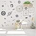 Produktbild Cmdyz Noir Esquisse Espace Planète Étoiles Voie Lactée Sticker Mural Chambre D'Enfants Salon Bureau Décoration Bricolage Amovible Autocollant