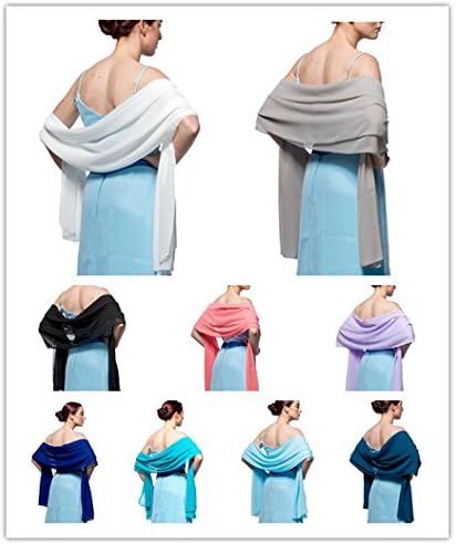 atopdress@200cmx 75cm Chiffon Bridesmaid Chiffon Bridal Bridesmaid Shawl Prom Wrap Draping Stole