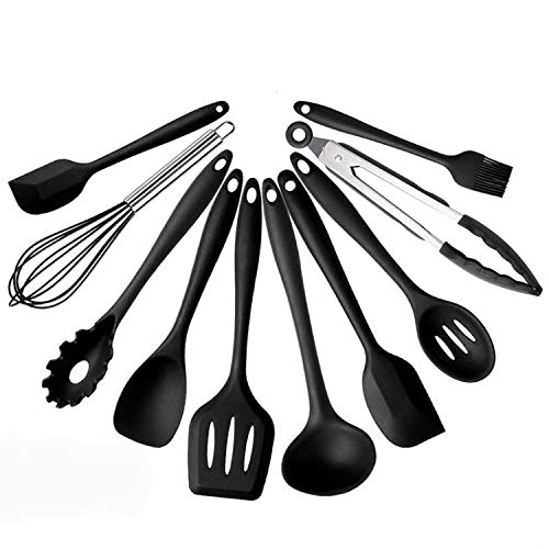 HAPPY-DOLLE Ensemble d'outils de Barbecue Ensemble d'ustensiles de Cuisine en Silicone (10 pièces)