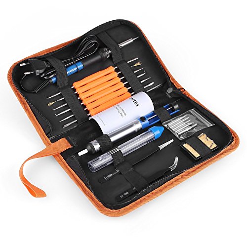 INTEY 17PCS Lötkolben Set 60 W 220V Einstellbare Temperatur von 200–450°C Ideal für Lötarbeiten & Reparaturen, Hobby, Schule & Haushalt - 7