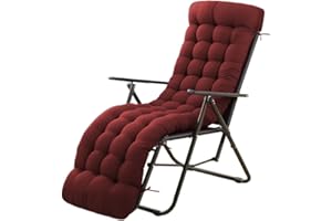 WIDESMILE Sun Lounger Cushion Waterproof 66 x 21 x 4 Inches Indoor Outdoor Memory Foam Lounge Chair Cushions with Ties, Soft Thickened Lounge Chair Cushions for Outdoor Furniture (Red)