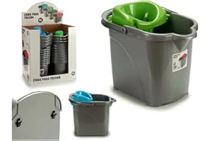 BigBuy Home S3600293 Cubo De Fregona Con Escurridor Automático, 31 X 31 X 41 Cm, color Azul/verde