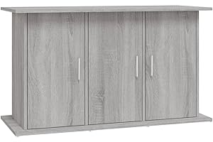 vidaXL Engineered Wood Aquarium Stand - Grey Sonoma Finish Modern Design Storage Function for Fish Tanks upto 101x41cm