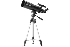Celestron 22030 Travel Scope Telescopio rifrattore portatile con obiettivo 80mm, ottica in vetro completamente rivestita, pacchetto software di astronomia bonus e adattatore smartphone per digiscopia