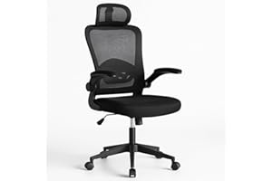 T-LOVENDO.ES Silla de Oficina Ergonómica, de Escritorio, Ejecutiva, Giratoria con Ruedas, de Juegos de Malla Transpirable, con Reposacabezas y Apoyabrazos Ajustable, Soporte Lumbar para Oficina, Casa