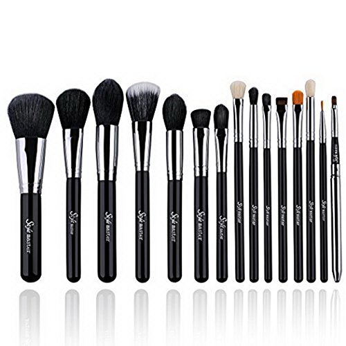 Kit de Pinceau maquillage Professionnel 14 PCS Ombre à Paupière Blush Fondation Pinceau Poudre Fond de teint Anti-cerne Kit Pinceau + 1 pcs Beauty Blender avec un sac