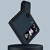 Coverzone Samsung Galaxy Z Flip 6 ile uyumlu Kılıf Galaxy Z Flip 6 ile uyumlu Katlanabilir Stand Olabilen El Askılı P&uuml;r&uuml;zs&uuml;z 