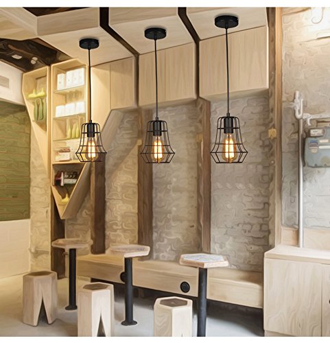 Vintage Edison Industrial jaula de metal Loft bar para lámpara de tec