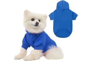 KOOLTAIL Basic Dog Hoodie - Weicher und warmer Hunde-Kapuzenpullover, Hundekleidung mit Leinenloch und Tasche, Hunde-Wintermantel, Kaltwetterkleidung für XS-XXL Hunde